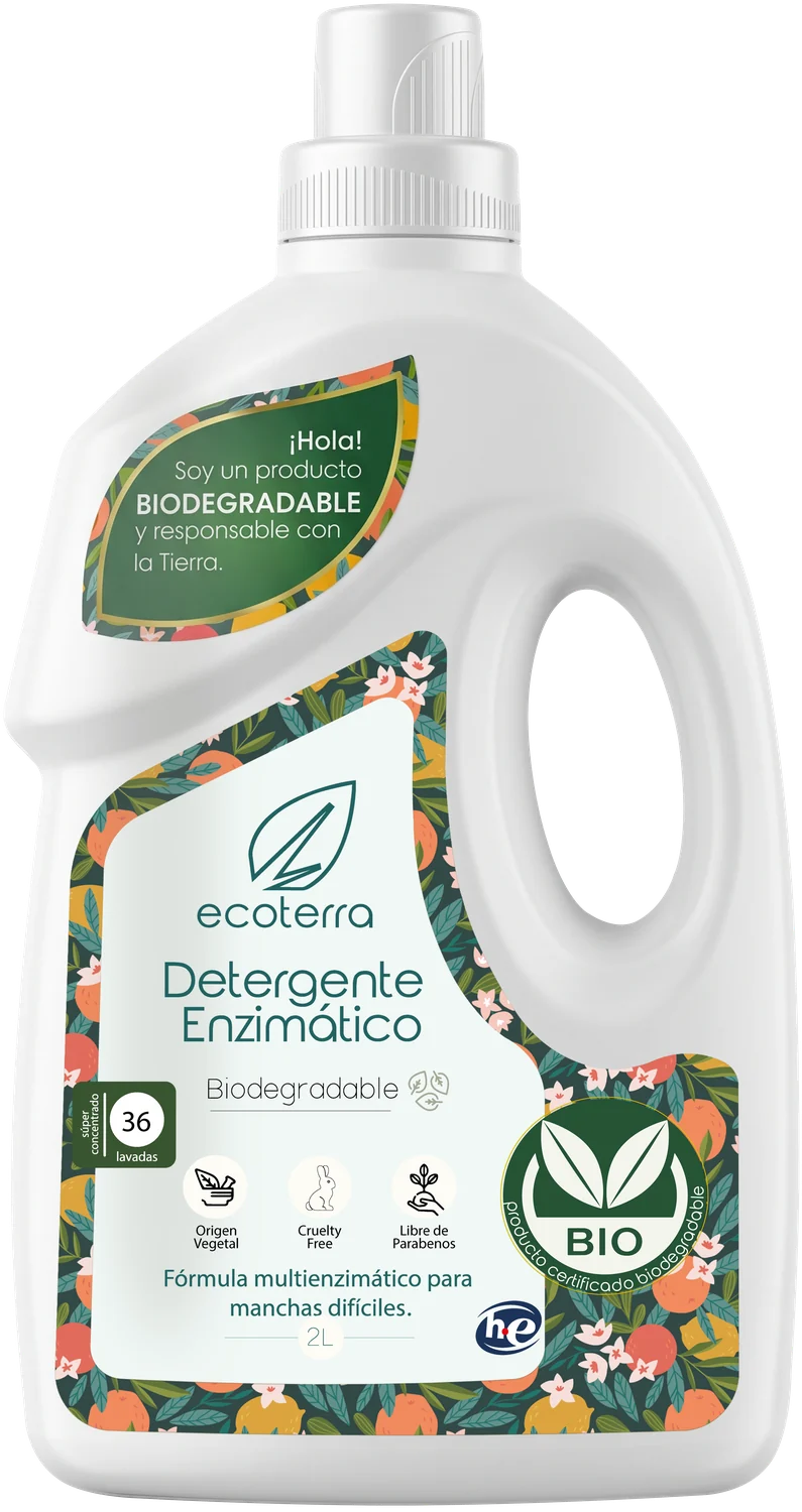Detergente Enzimático 2 L: frente del envase