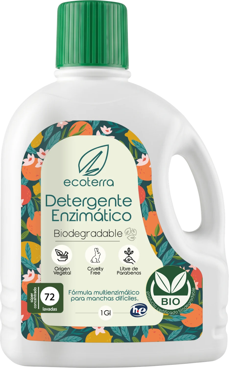 Detergente Enzimático Galón: frente del envase