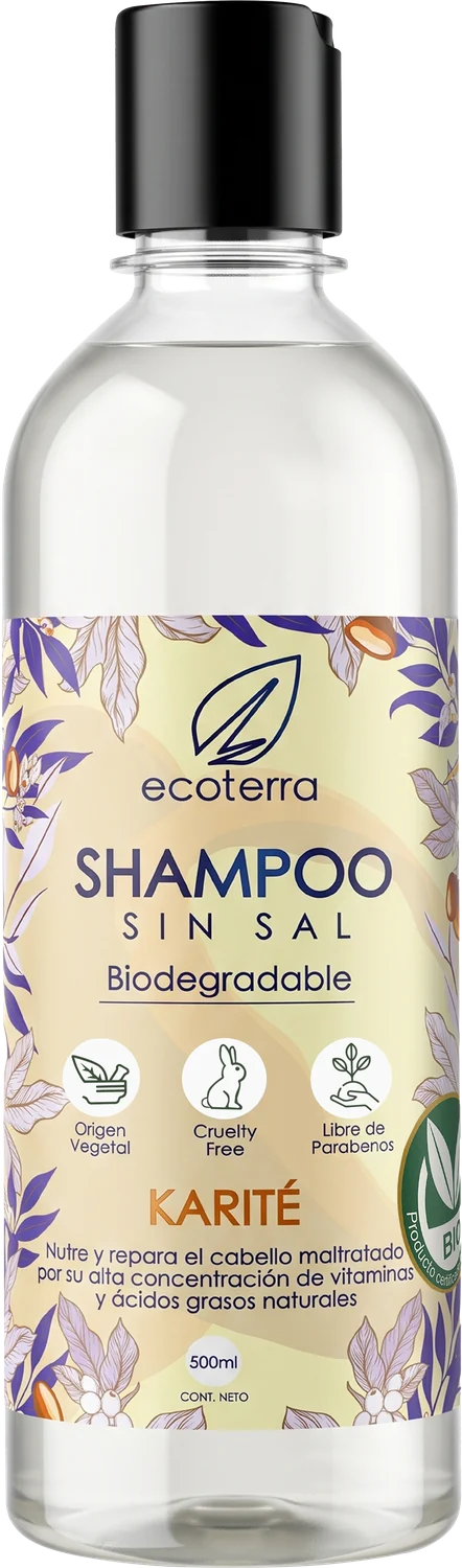 Shampoo Karité: frente del envase