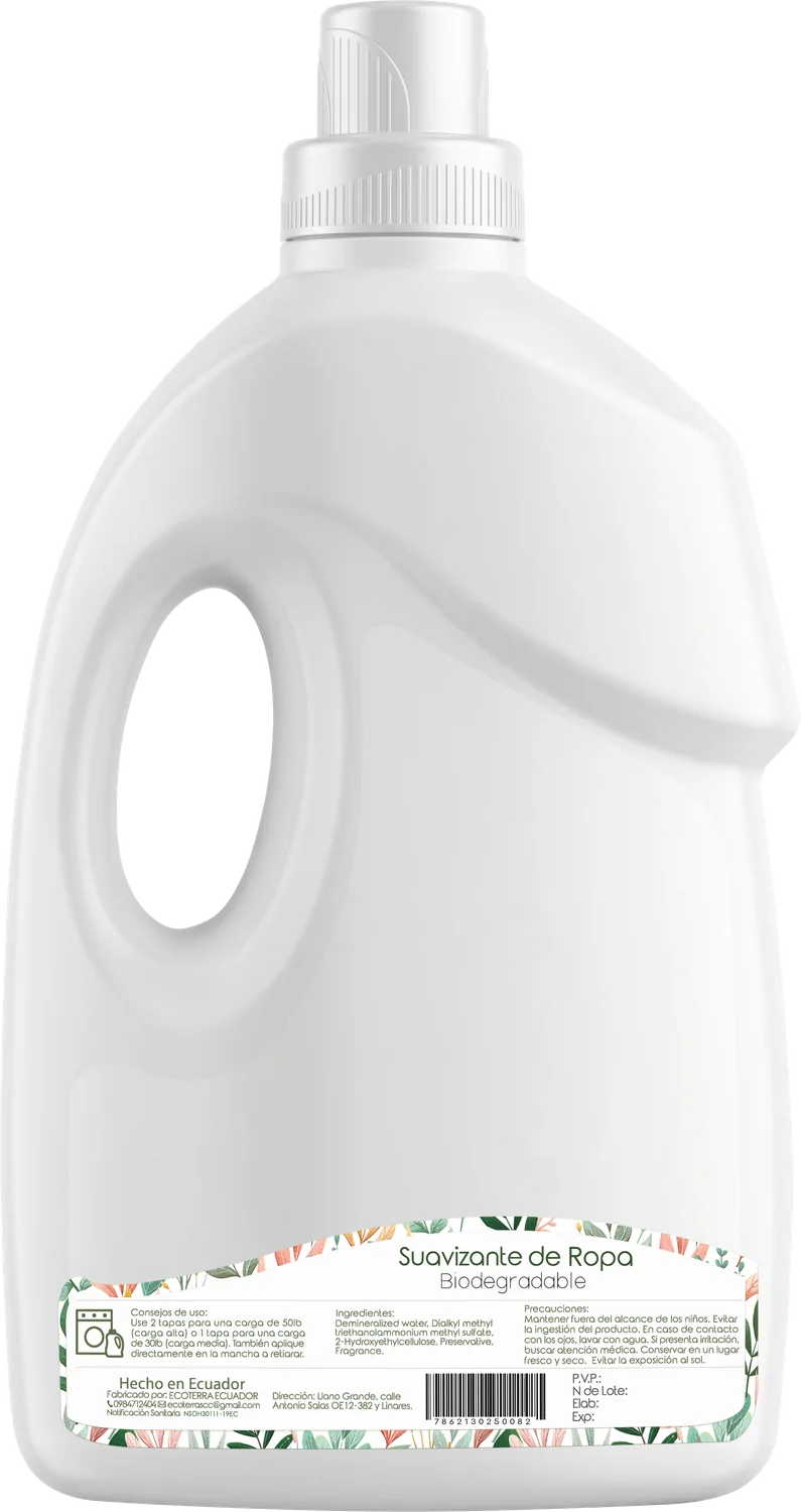 Suavizante de Ropa 2 L: reverso del envase