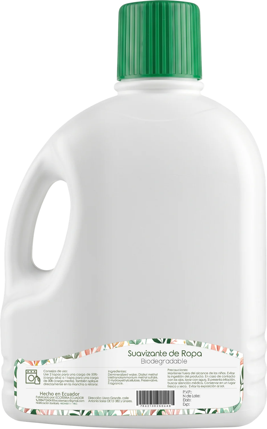 Suavizante de Ropa Galón: reverso del envase